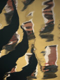 Reflections of the Prows of Gondolas in the Water in Venice  Veneto  Italy  Europe