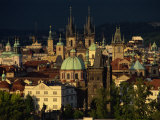 Stare Mesto District Including Tyn Church  Charles Bridge and Town Hall  Prague  Czech Republic