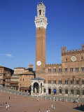 Mangia Tower Above the Piazza Del Campo in Siena  UNESCO World Heritage Site  Tuscany  Italy