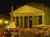 Pantheon Illuminated at Night in Rome  Lazio  Italy  Europe