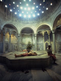 Men Relax in the Cagologlu Hamami  Turkish Bath  in Istanbul  Turkey  Europe