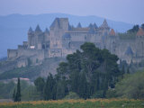 Walls and Turrets of the Old Town of Carcassonne  Languedoc Roussillon  France