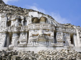 Frieze on El Castillo at the Mayan Ruins at Xunantunich  San Ignacio  Belize  Central America