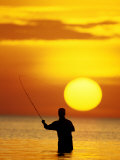 Fly Fisherman in the Florida Keys  Florida  USA