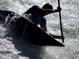 Silhouette of Kayaker in Action  Sydney  Austrailia