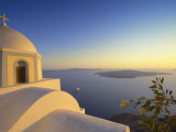 Church and Sunset  Thira  Santorini  Cyclades  Greek Islands  Greece  Europe