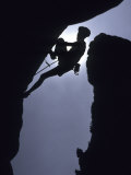 Silhouette of Male Rock Climber