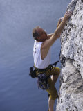 Mature Male Rock Climber  New Paltz  New York  USA