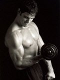 Man Working Out with Hand Wieghts  New York  New York  USA