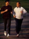Father and Son Running Togerther for Exercise  New York  New York  USA