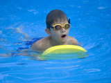 9 Year Old Boy Swimming in Pool  Kiamesha Lake  New York  USA