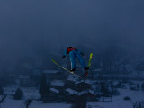 Ski Jumper in Action  Torino  Italy
