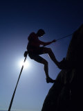 Silhouette of Rock Climber  Boulder  Colorado  USA