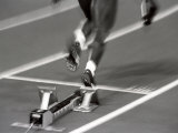 Detail of Woman Pushing Out of the Starting Blocks