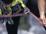 Detai of Rock Climber with His Rope