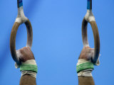 Detail of Male Gymnast Competing on the Rings  Athens  Greece