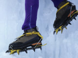 Detail of Ice Climbing Boots in Action