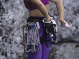 Close Up of Rock Climbing Equipment on a Female Climber  New York  USA