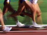 Detail of Blurred Action of Legs in Womens Race