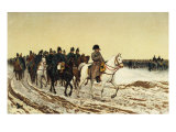 Napoléon Bonaparte in 1814 with his army during the French Campaign