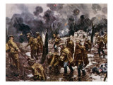Passchendaele' - soldiers in mud near Ypres in Belgium during World War I  1917