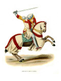Templar knight on his horse ready for battle