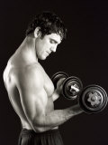Man Working Out with Hand Wieghts  New York  New York  USA