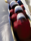 4-Man Bobsled Team in Action