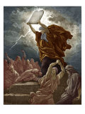 Moses breaks the tablets of the law after coming down from Mount Sinai