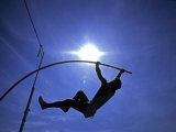 Silhouette of Male Pole Vaulter
