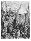 Victorian London Billingsgate  landing the fish  fishermen delivering the fish to Billingsgate