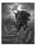 Moses breaks the tablets of the law after coming down from Mount Sinai