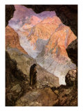 Elijah in the desert of Horeb in the entrance to the cave