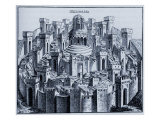 Medieval plan of Jerusalem from a woodcut in the 'Liber chronicarum mundi'