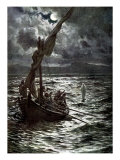 Jesus walks on the water on the Sea of Galilee