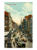 London  Cheapside  Late 19th Century with Horse Drawn Buses and Carriages