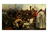 Reply of the Zaporozhian Cossacks after painting by Ilya Repin  1880 - 1891