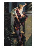 William Shakespeare's Romeo and Juliet balcony scene painting by Hans Makart