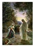 Mary Magdalene speaks to the risen Jesus after first mistaking him for the gardener