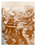 Demonstration (Prague 1897) - Soldiers with abres and rifles advancing on women demonstrators