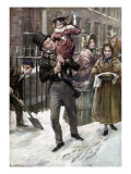 Charles Dickens's 'A Christmas Carol' : portrait of Bob Cratchit and Tiny Tim