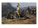 David killing Goliath from the Bible  Samuel I  Chapter 17  Verse 51