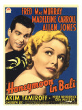 Honeymoon in Bali  Fred Macmurray  Madeleine Carroll on Midget Window Card  1939