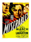 Les Miserables  Charles Laughton  Fredric March on Window Card  1935