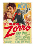 The Mark of Zorro  Linda Darnell  Tyrone Power on Argentinian Poster Art  1940