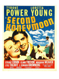Second Honeymoon  Loretta Young  Tyrone Power  Loretta Young  Tyrone Power on Window Card  1937