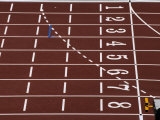 Track Lane Numbers at the Finish Line