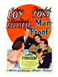 Man-Proof  Myrna Loy  Franchot Tone  Rosalind Russell  Walter Pidgeon on Midget Window Card  1938