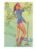 Pin-Up with Lumberjack Axe