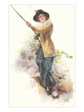 Lady with Fishing Rod